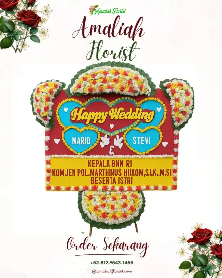 Papan Bunga Pernikahan Telaga Biru